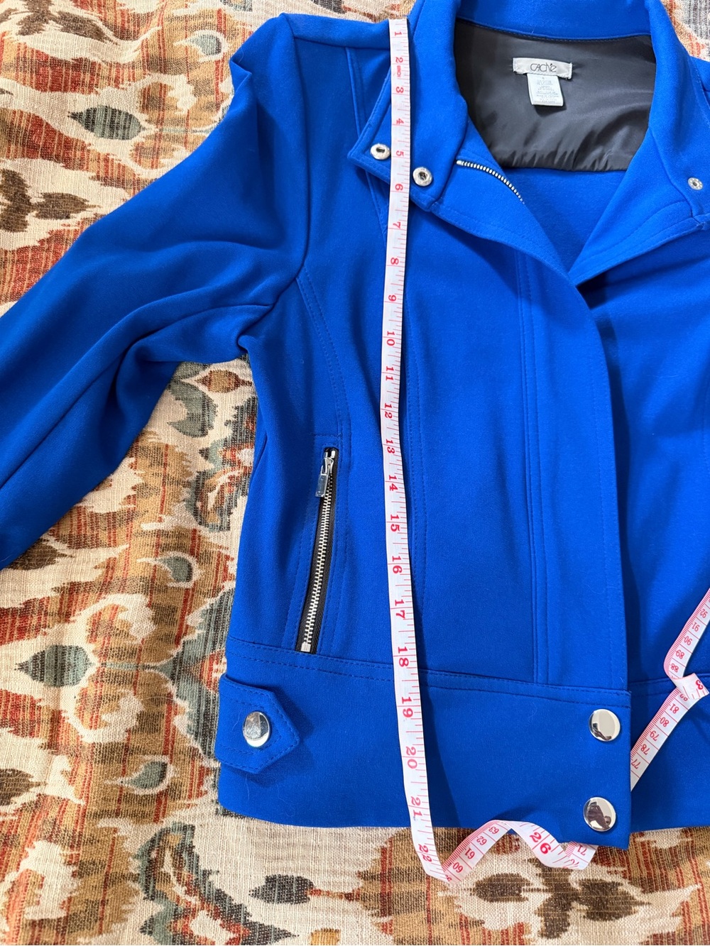 Cache Electric Blue Moto-Style Zip Jacket - Picture 9 of 9